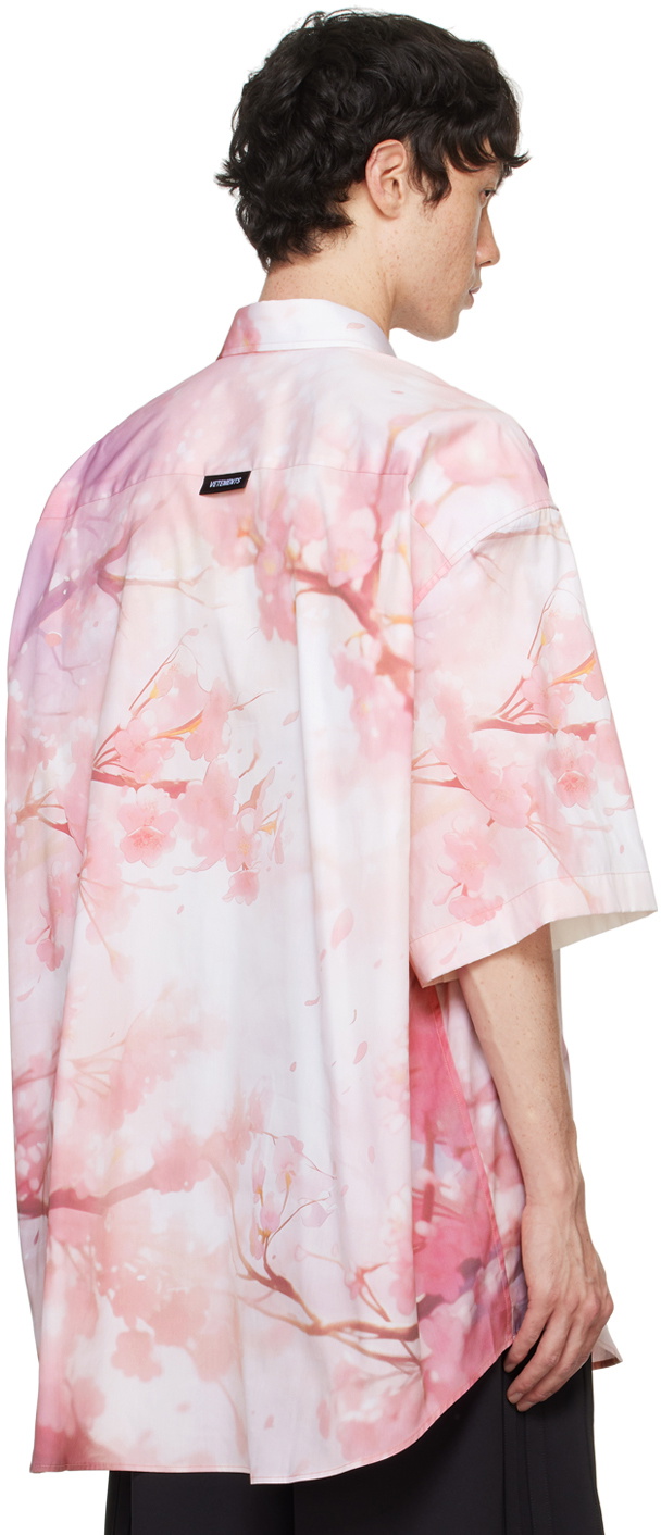 VETEMENTS Pink Anime Short Sleeve Shirt