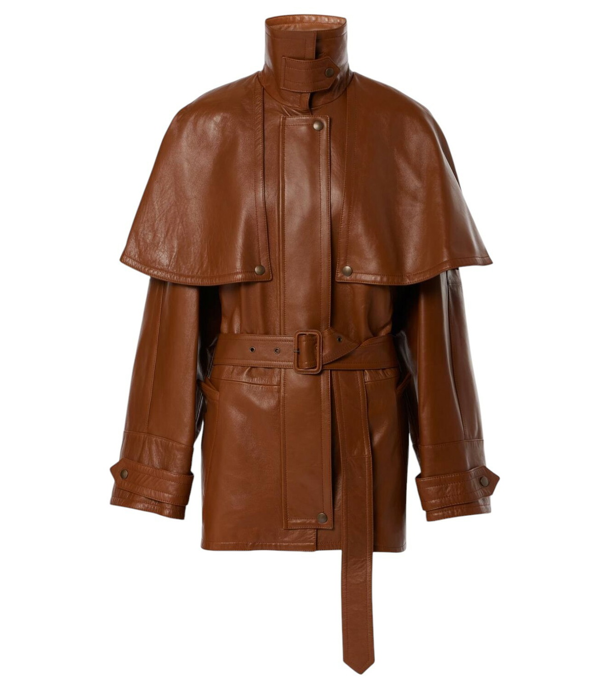 【関税&送料込】Chloe Short Brown Shiny Cotton Cape Chloé Capes for Women | Online Sale up to 83% off | Lyst