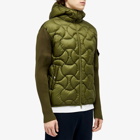 Moncler Men's Quilted Knit Jacket in Olive