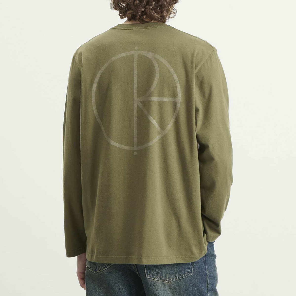 Polar Skate Co. Men's Stroke Logo Steve Long Sleeve T-Shirt in Army Green