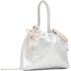 Jimmy Choo Silver Drawstring Mini Top Handle Bag