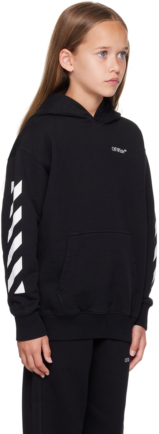 Off White Kids Black Classic Arrow Hoodie Off White