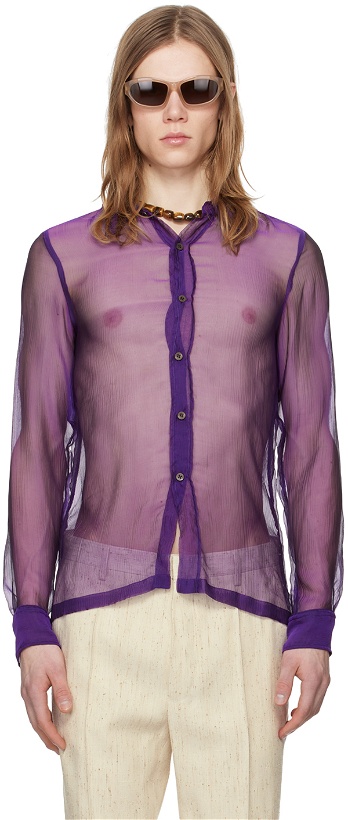 Photo: Dries Van Noten Purple Sheer Shirt
