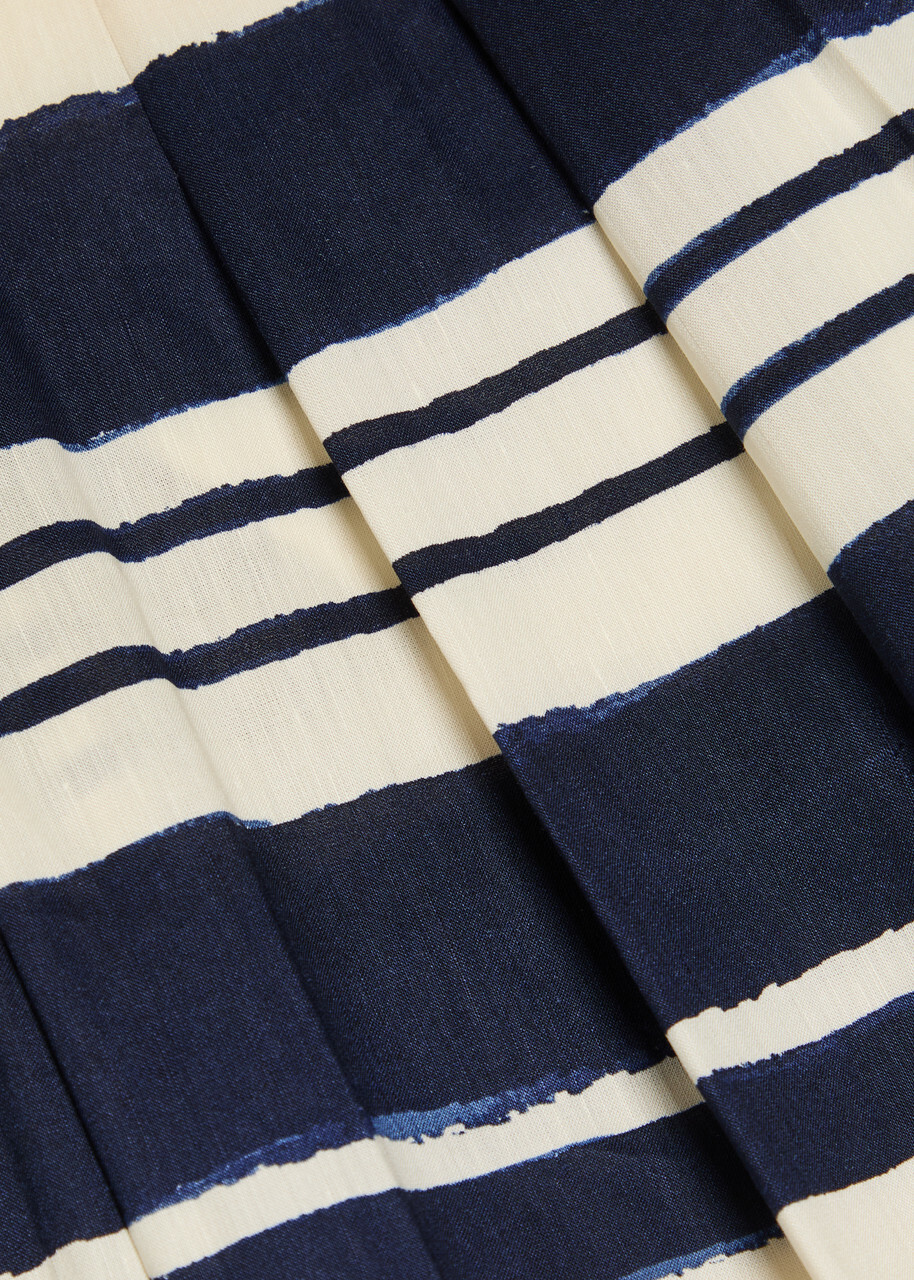 Veronica Beard Heron Striped Wide-leg Trousers Navy