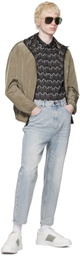 Emporio Armani Taupe & Multicolor Chevron Reversible Jacket