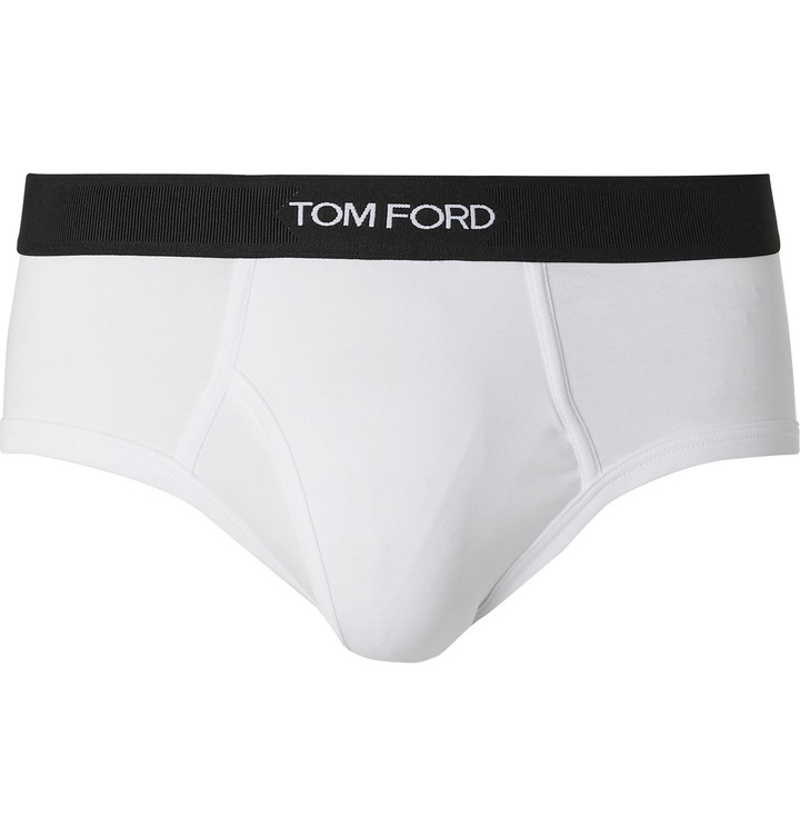 Photo: TOM FORD - Two-Pack Stretch-Cotton Briefs - White