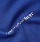 Comme des Garçons SHIRT - Logo-Print Colour-Block Logo-Print Cotton-Jersey T-Shirt - Blue