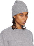 Sporty & Rich Gray Embroidered Beanie