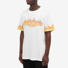 MASTERMIND WORLD Men's Flame Skull T-Shirt in White/Orange
