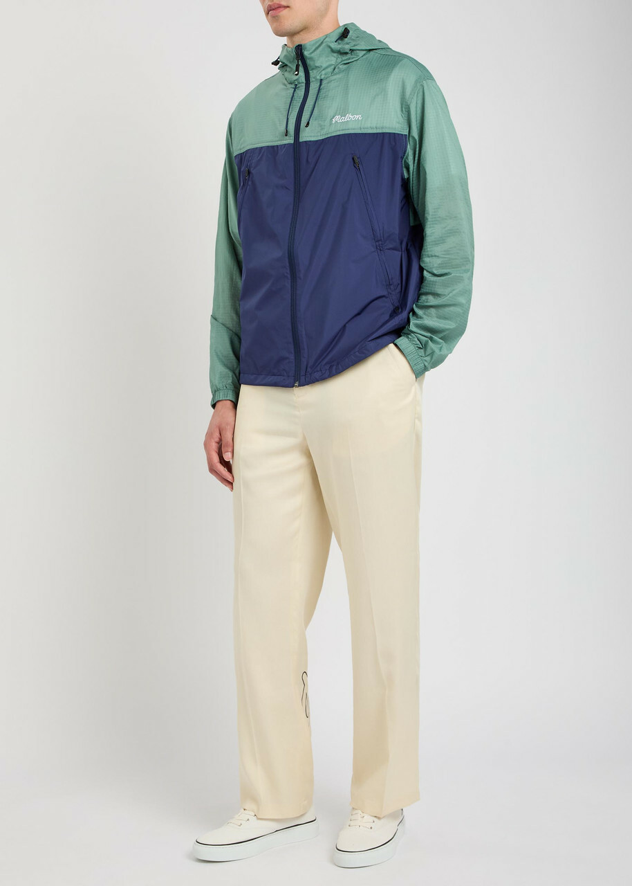 Malbon Caribe Logo Hooded Shell Jacket Green