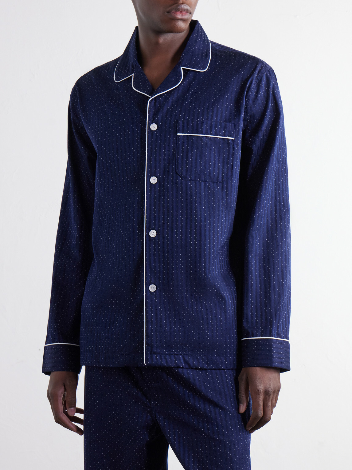 Derek Rose - Royal Printed Cotton-Poplin Pyjama Set - Blue