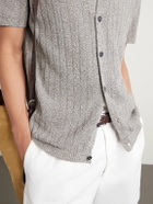 Barena - Ribbed Linen and Cotton-Blend Polo Shirt - Gray