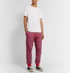 Undercover - Valentino Tapered Printed Loopback Cotton-Jersey Sweatpants - Red