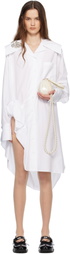 Simone Rocha White Embellished Carnation Gathered Slit Shirt
