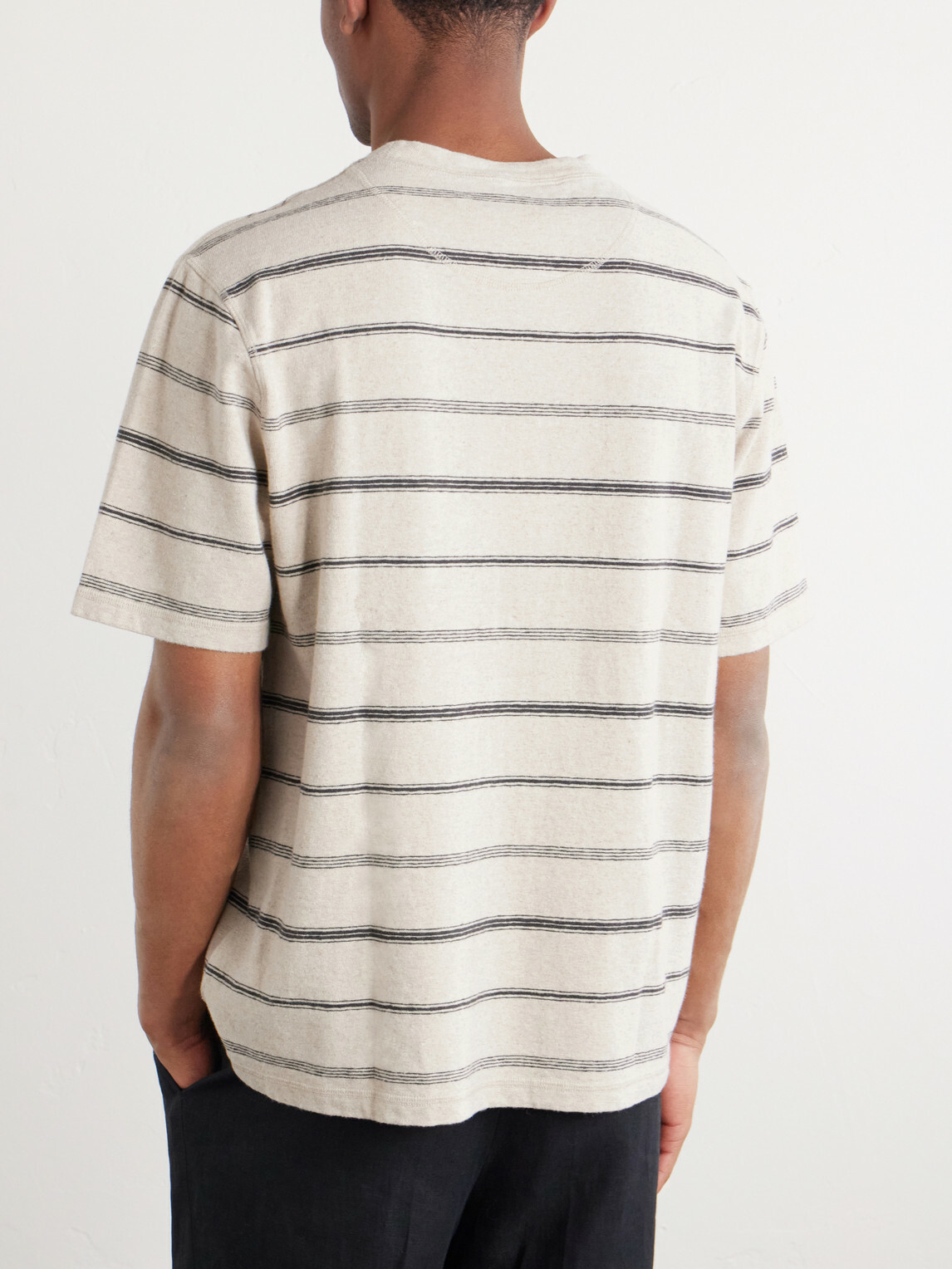 Mr P. - Striped Cotton-Jersey T-Shirt - Neutrals