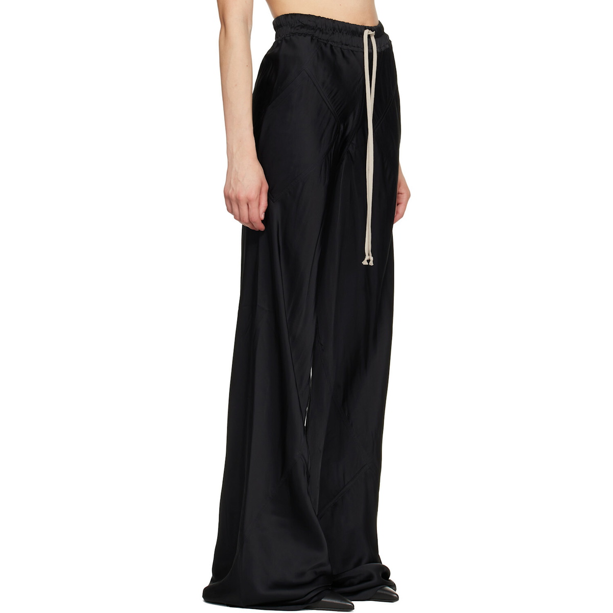 Rick Owens Black Tower Drawstring Bias Trousers