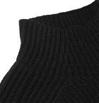 Berluti - Ribbed Cashmere and Mohair-Blend Mock-Neck Sweater - Black