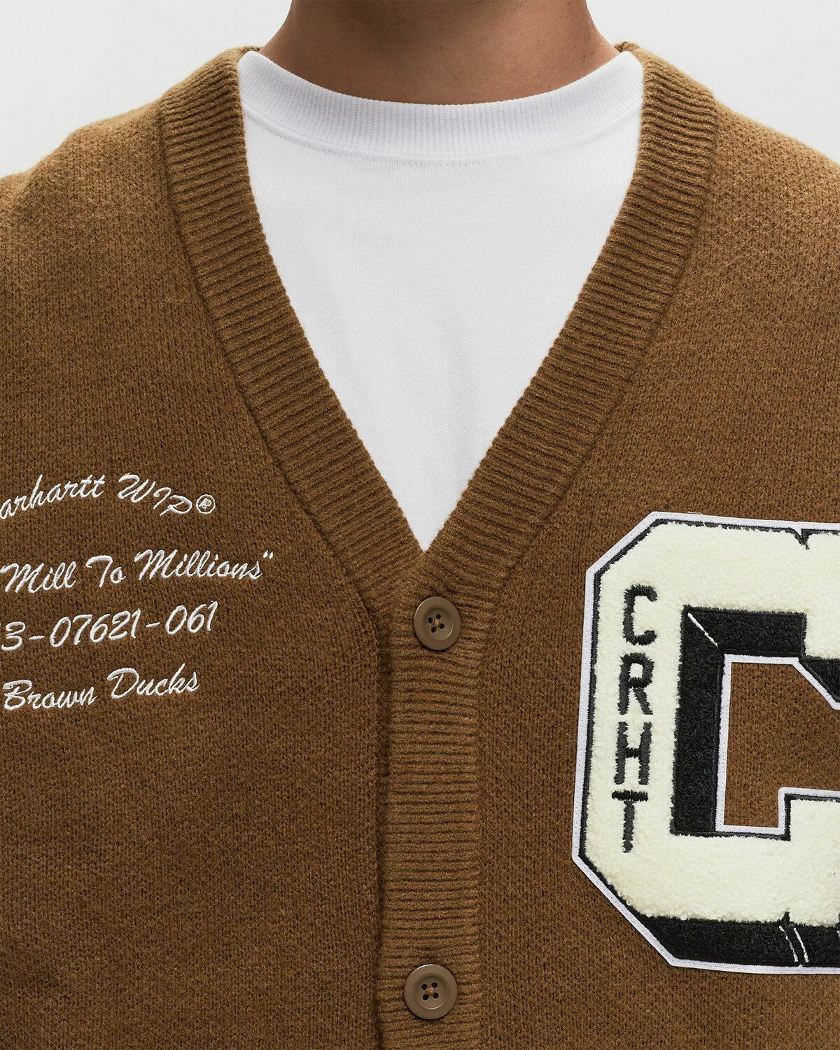 Carhartt Wip Brown Ducks Cardigan Brown Zippers & Cardigans