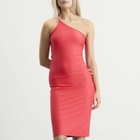Coperni Women's C-LOGO ONE SHOULDER DRESS in Red