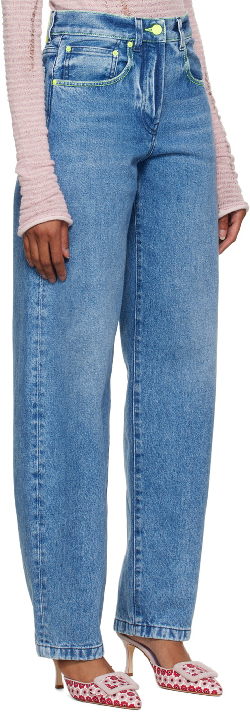 MSGM Blue Contrast Stitch Jeans MSGM