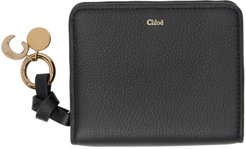 【Chloe】Alphabet black zipped wallet Chloé Alphabet Wallet In Grained Leather in Black | Chloé US