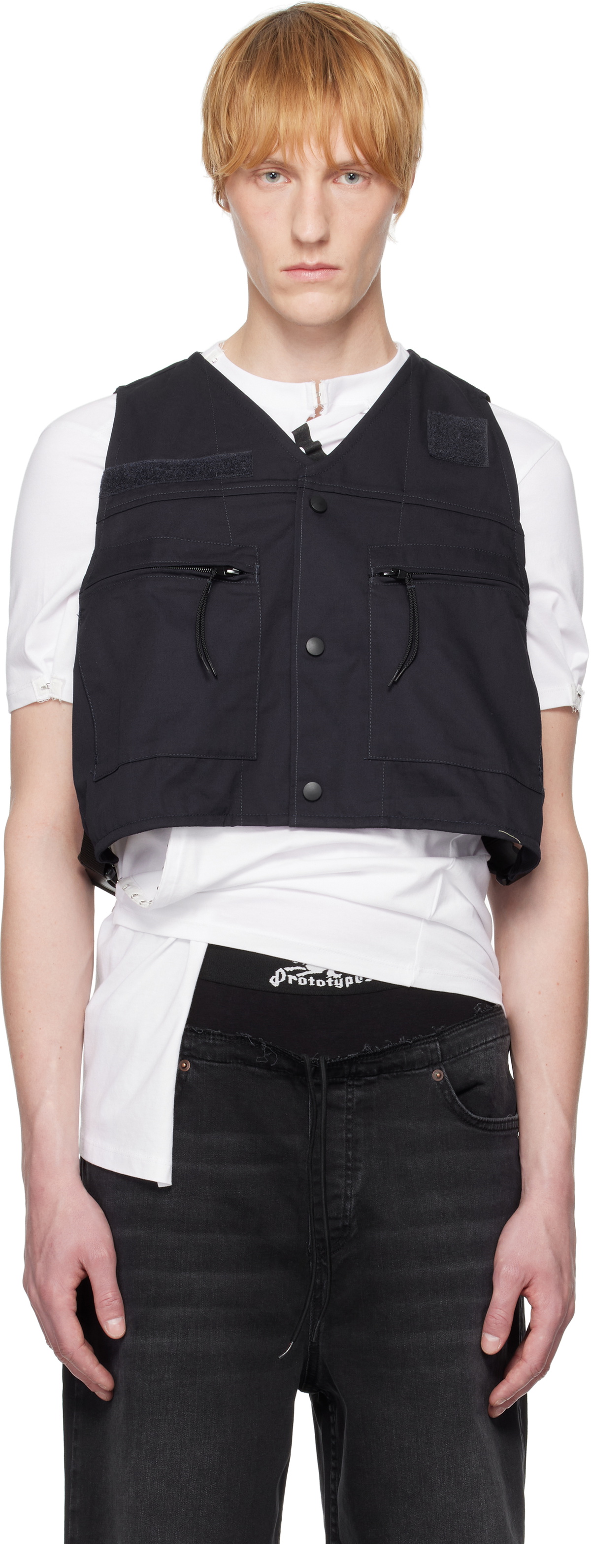 Prototypes Gray Waffle Twisted Hoodie PROTOTYPES