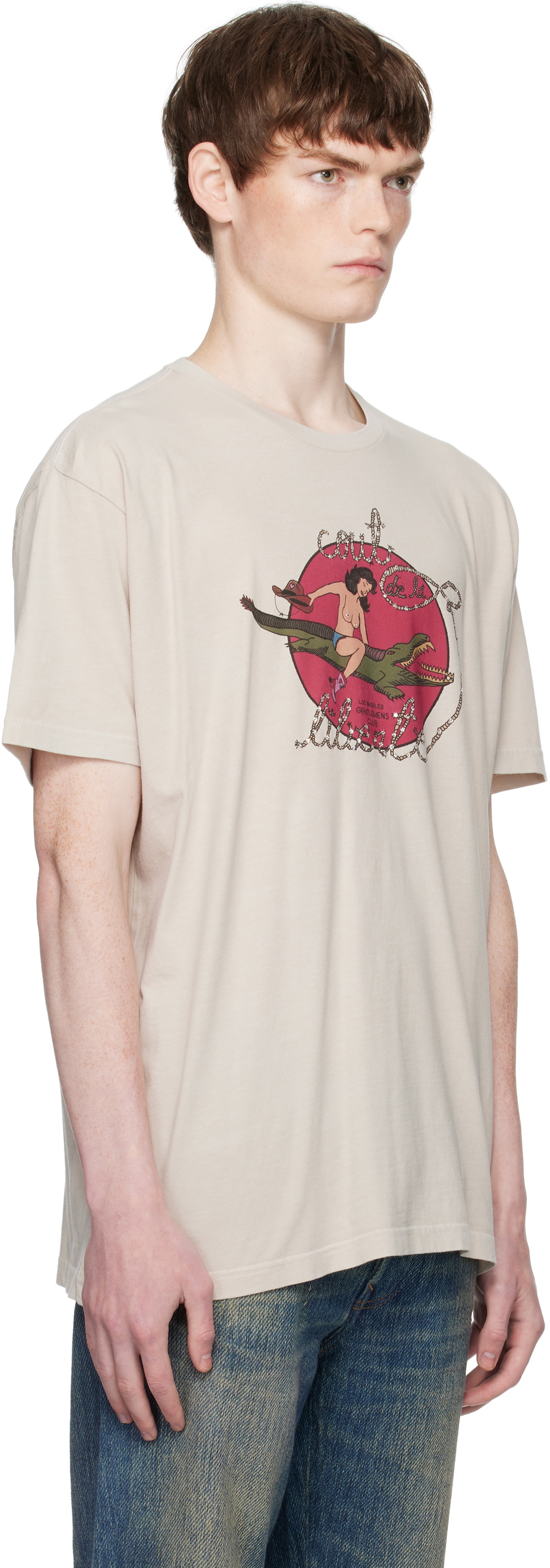 COÛT DE LA LIBERTÉ Taupe Freddie 'La Gentlemens Club' T-shirt