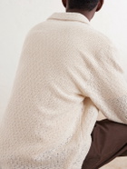 De Bonne Facture - Holiday Camp-Collar Crocheted Cotton Shirt - Neutrals