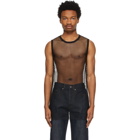 Dries Van Noten Black Mesh Tank Top