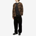 Engineered Garments Men's Knit Cardigan in Brown Fair Isle Stripe