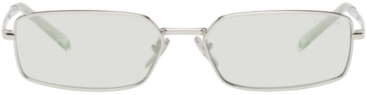 Photo: Prada Eyewear Silver Logo Sunglasses