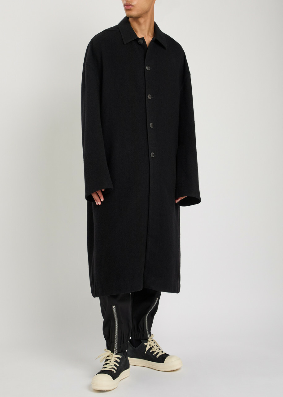 Rick Owens Brad Wool Coat Black