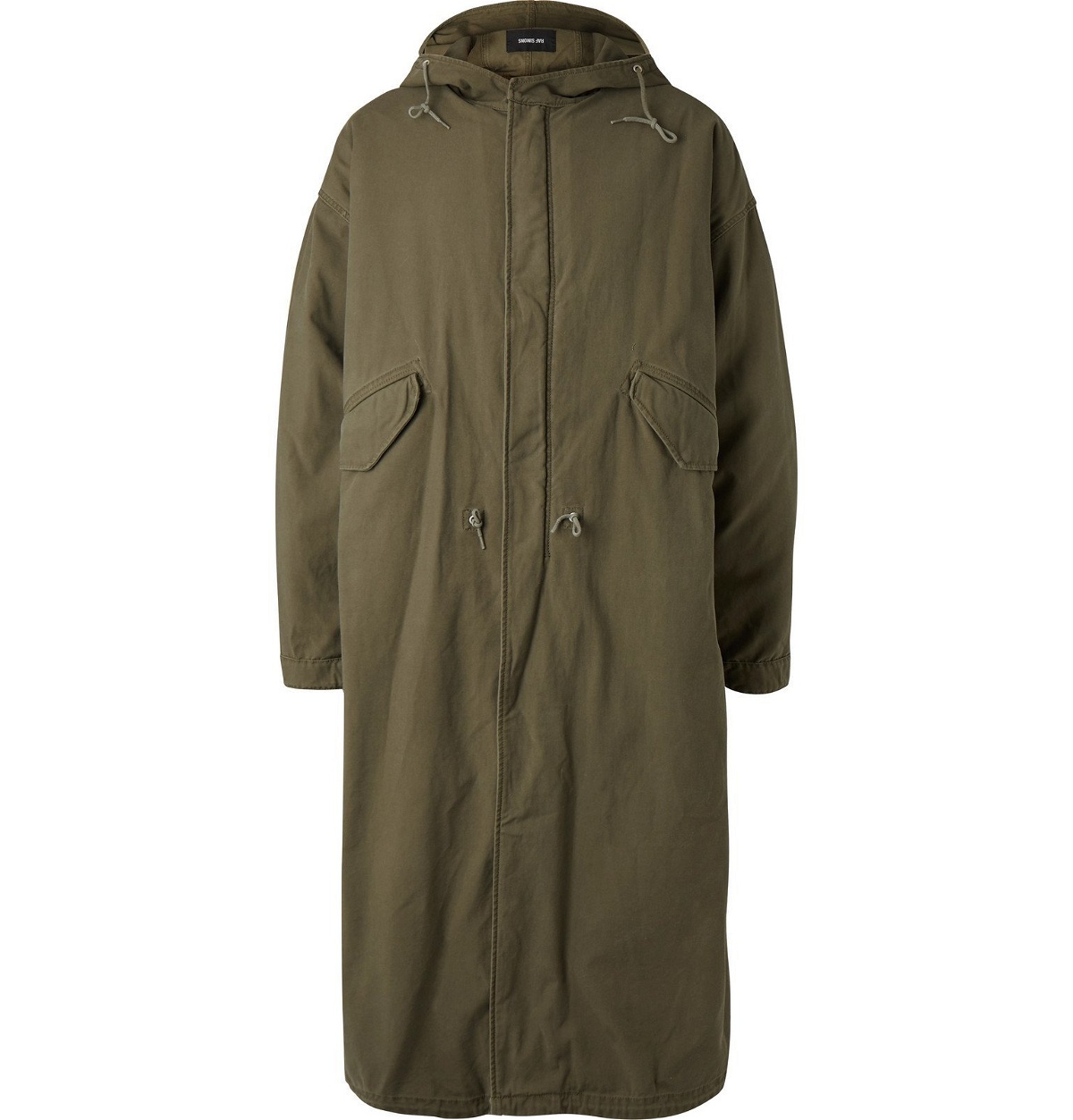 Photo: Raf Simons - Oversized Shearling-Lined Cotton-Blend Hooded Parka - Green