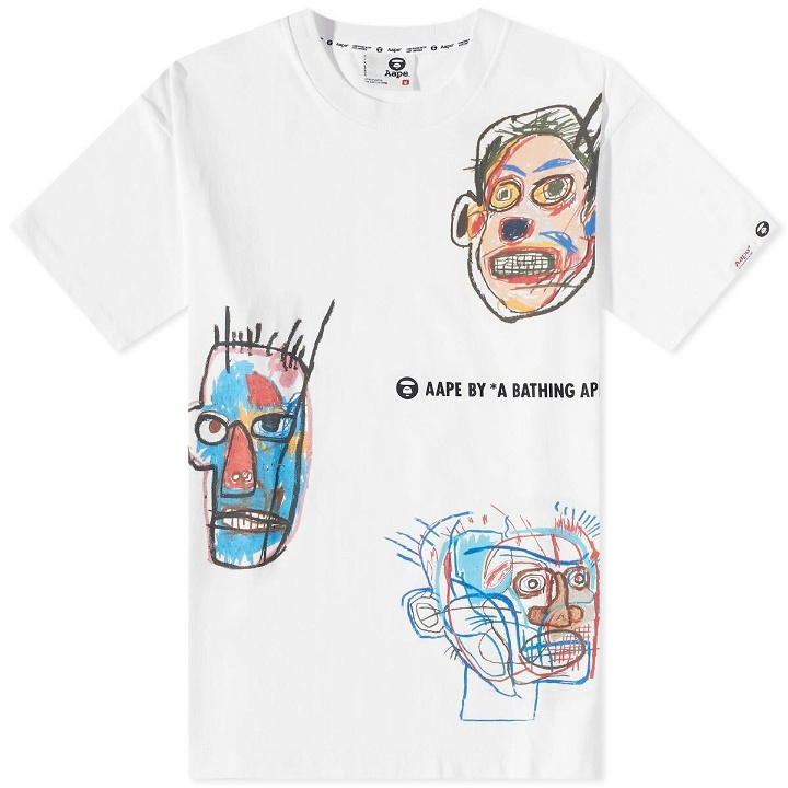 Photo: Men's AAPE x Jean Michel Basquiat Face T-Shirt in White