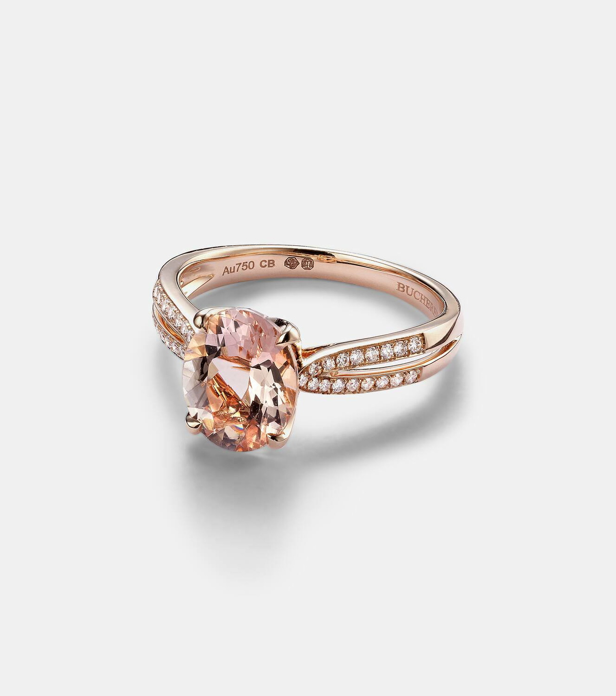 Bucherer Fine Jewellery Blush 18kt rose gold ring with diamonds and morganites