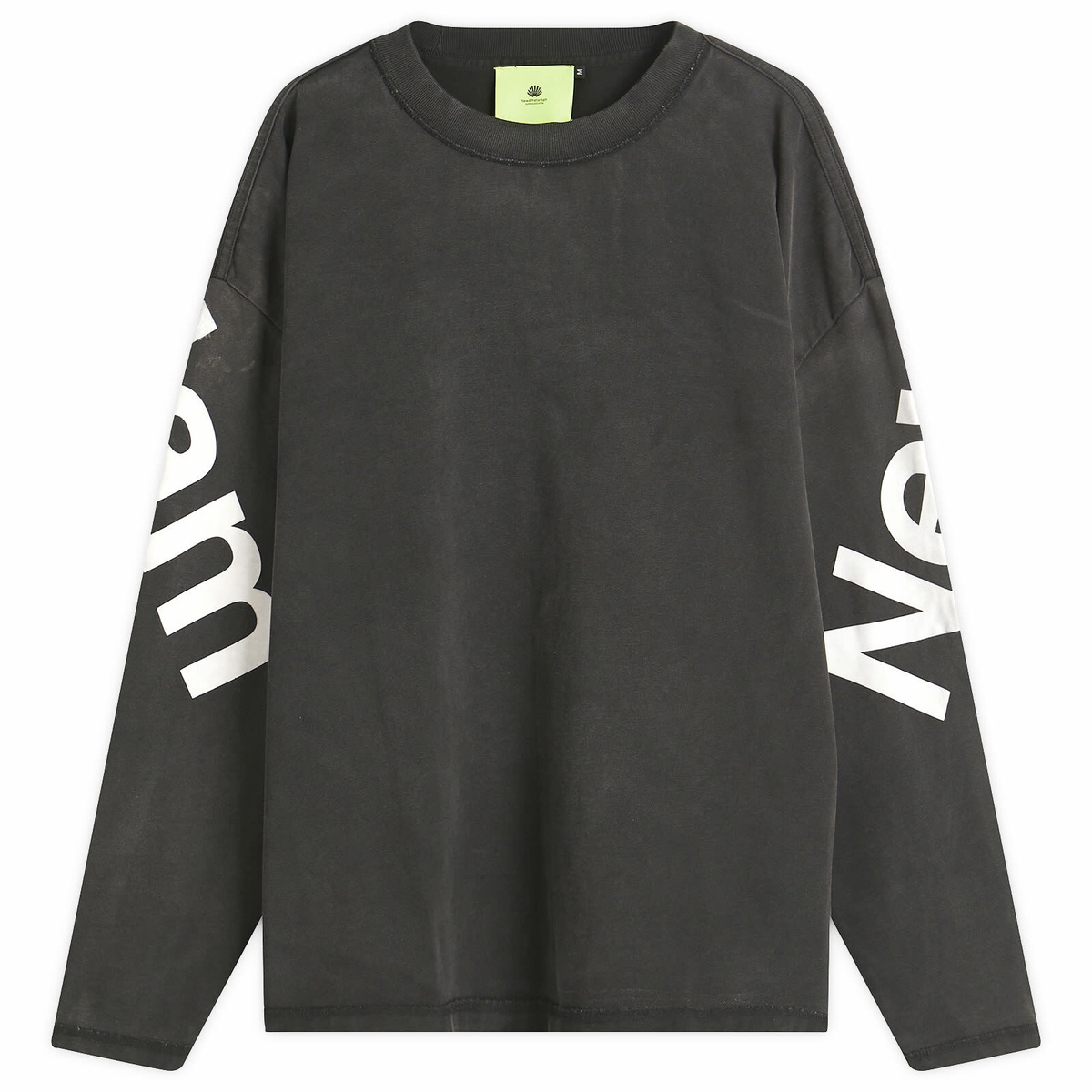 New Amsterdam Surf Association Men's Big Logo Washed Long Sleeve T in Black