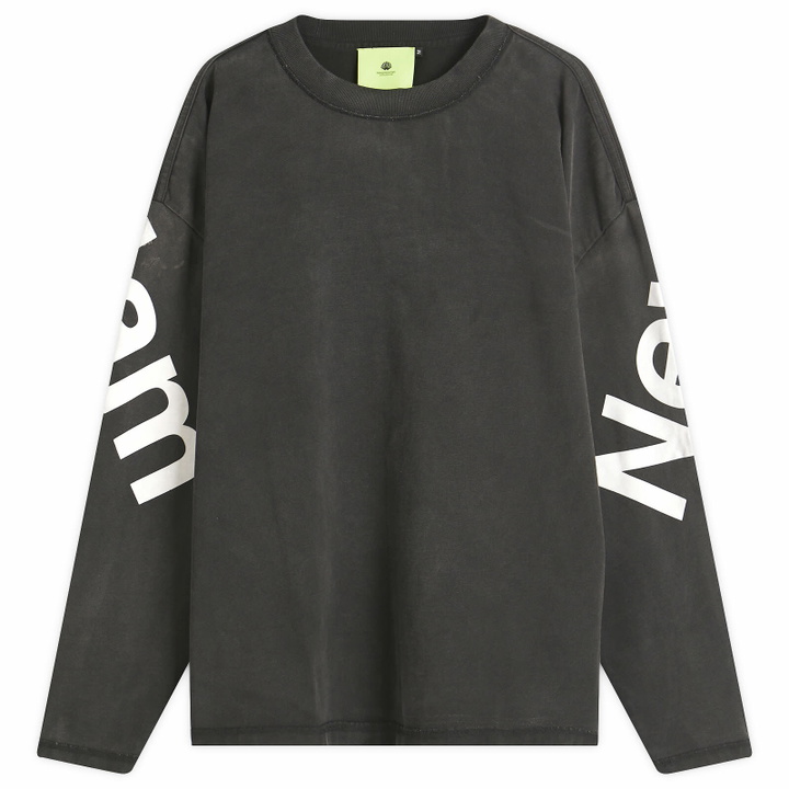 Photo: New Amsterdam Surf Association Men's Big Logo Washed Long Sleeve T in Black