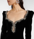 Clio Peppiatt Edie crystal-embellished velvet minidress