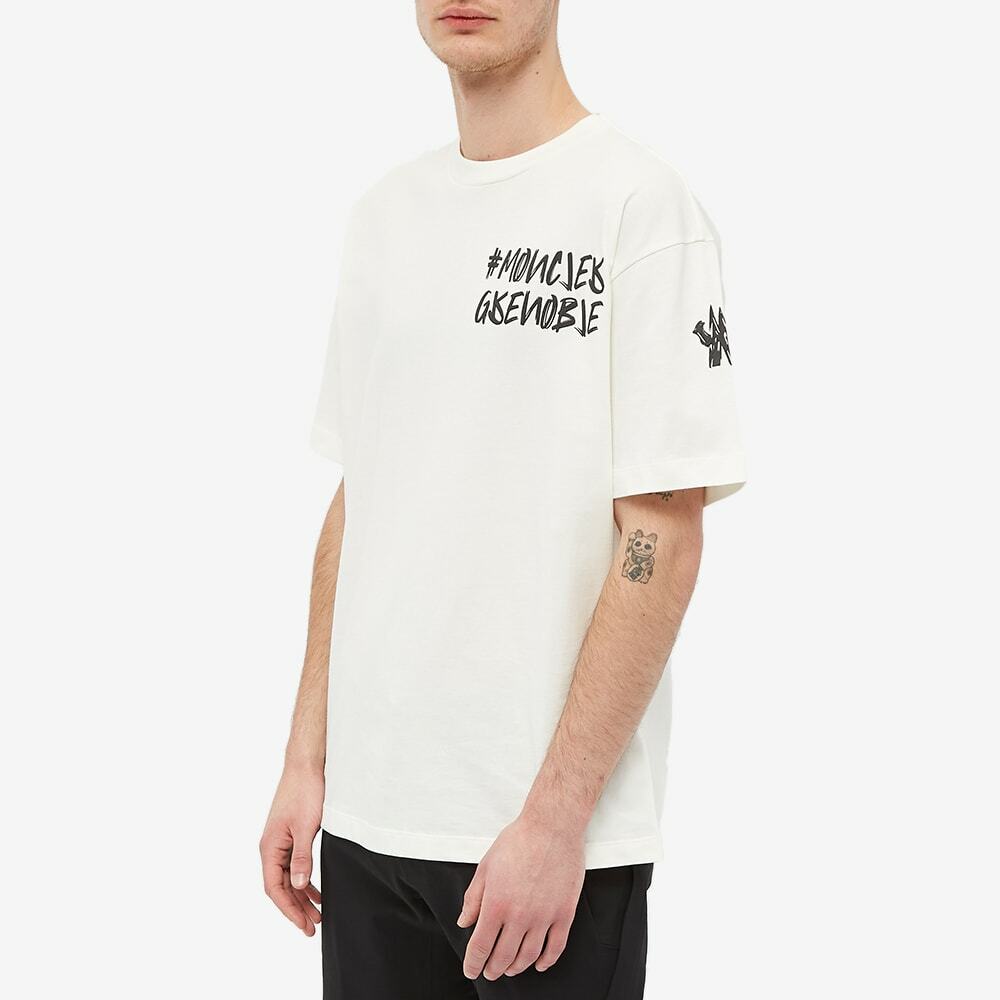 Moncler Grenoble Men's Chest Logo T-Shirt in White Moncler