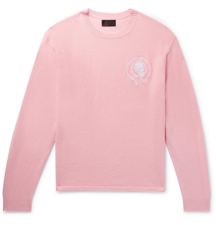 Photo: RtA - Embroidered Wool and Cashmere-Blend Sweater - Pink