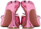 Amina Muaddi Pink Rosie Slipper Heeled Sandals