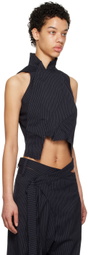 Ottolinger SSENSE Work Capsule – Navy Asymmetrical Suit Tank Top