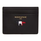 Maison Kitsune Black Tricolor Logo Card Holder