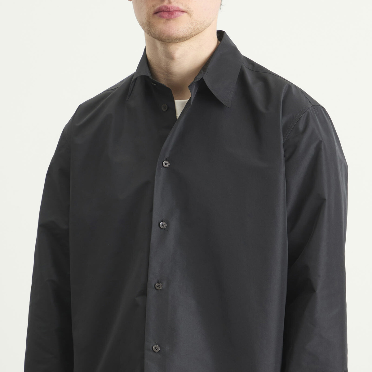 Jil Sander Men's Nylon Shirt Jacket in Black
