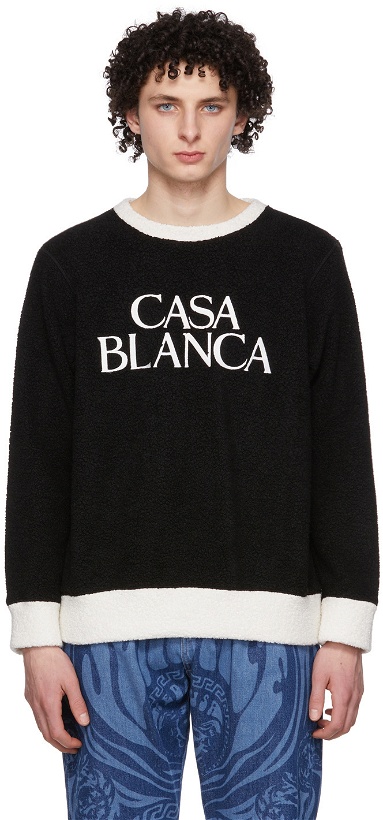 Photo: Casablanca Black & White Embroidered Sweatshirt