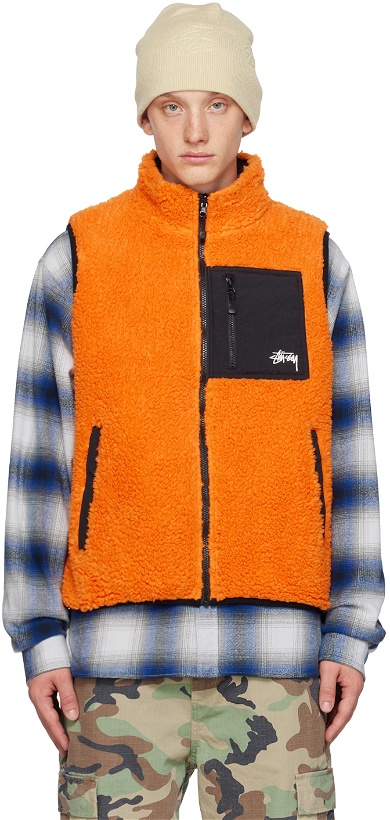 Photo: Stüssy Orange Zip Reversible Vest