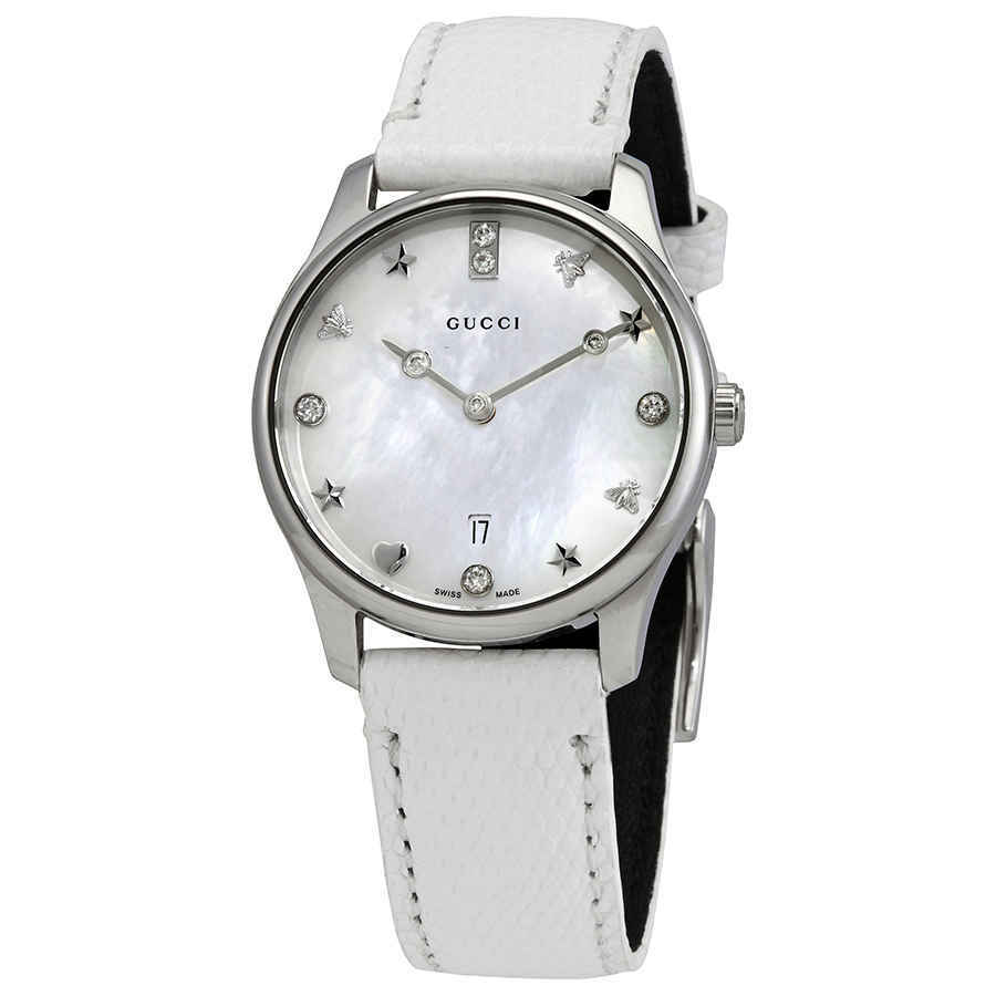 Gucci G-Timeless Mother of Pearl Dial Ladies Watch YA126597 Gucci