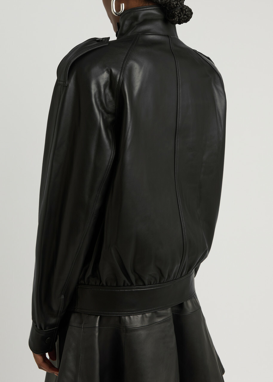 Aexae Leather Biker Jacket Black