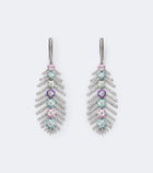 Kamyen Candy Crush Feather 18kt white gold drop earrings with diamonds