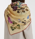 Max Mara Printed wool and silk scarf